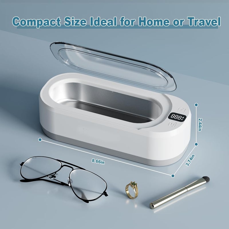 KUNPHY Ultrasonic Retainer Cleaner, 46KHz Professional Ultrasonic Jewelry Cleaner, Retainer Cleaner Machine for Dentures, Braces, Aligner, Dental Appliances - Image 5